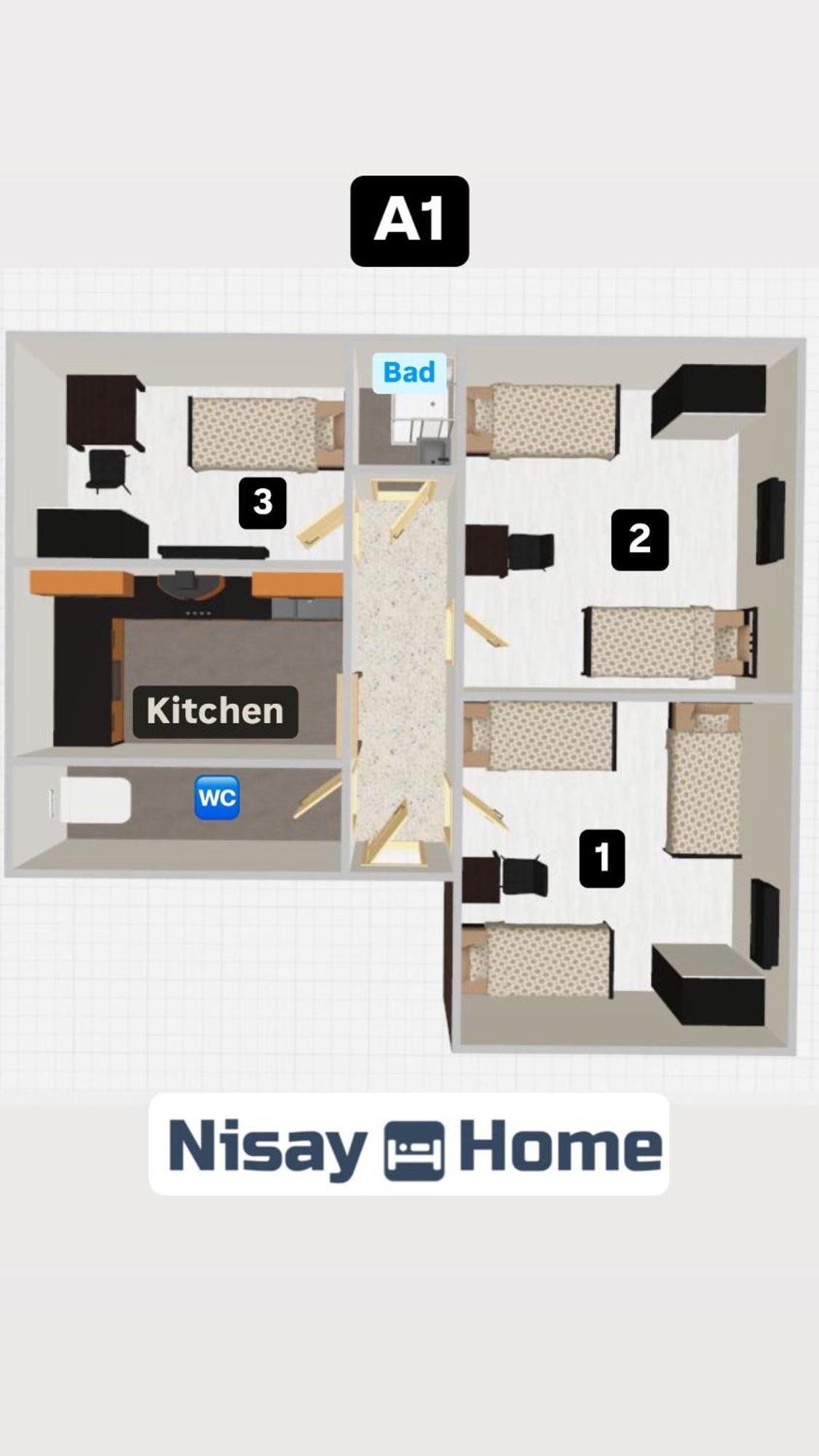 לודוויגסבורג Nisay Home - 3 Room Apartment - A1 מראה חיצוני תמונה